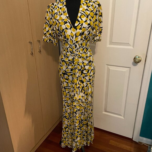 Like New! Rixo Ariel Silk Tulip Midi Dress Size S/P - Picture 2 of 11